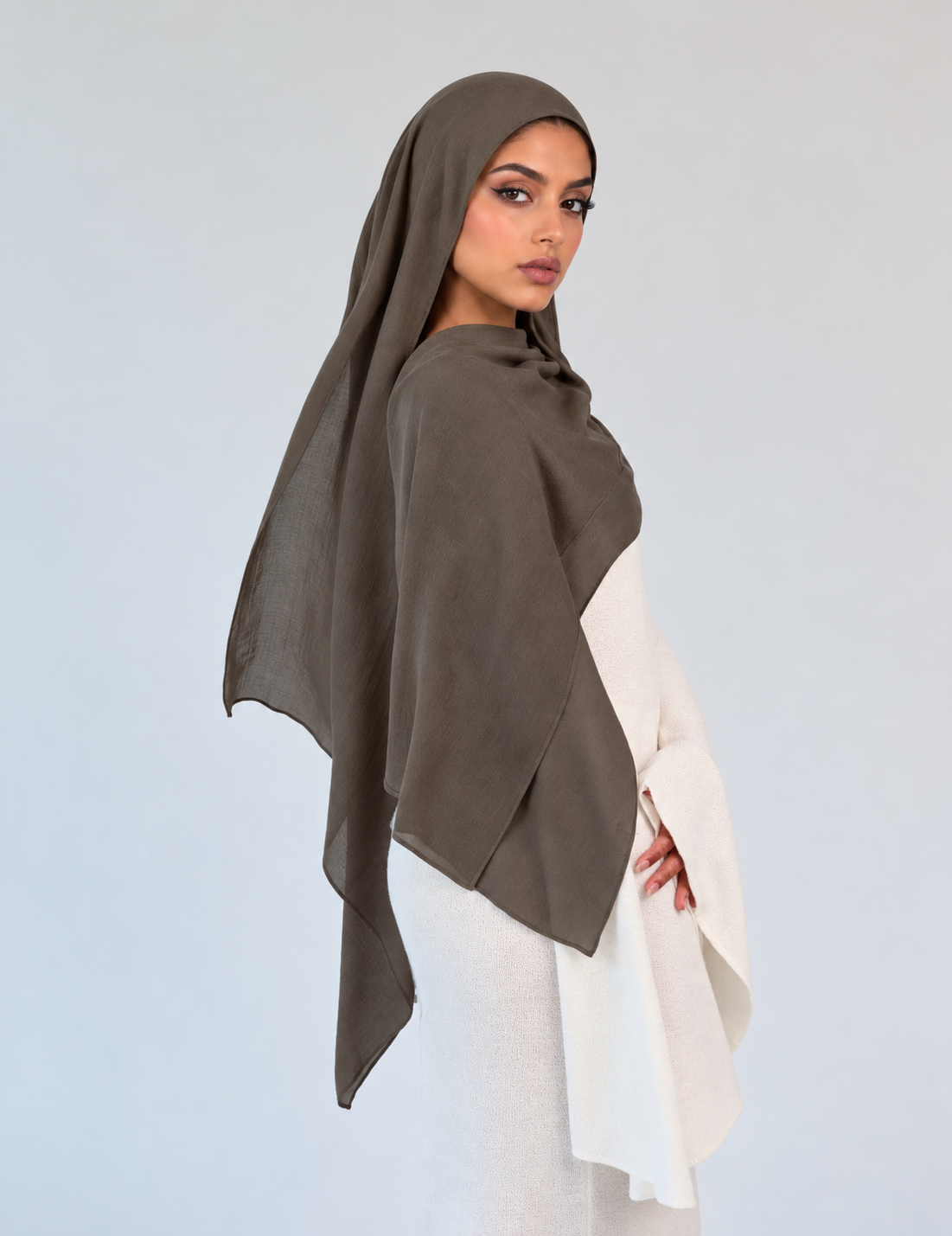 PREMIUM MODAL HIJAB (SINGLE STITCH) - TAUPE