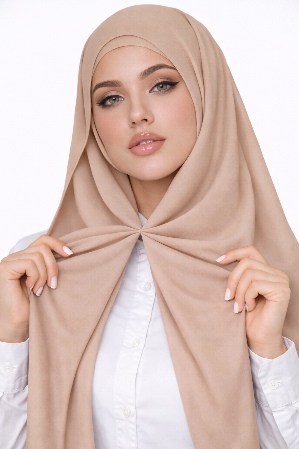 Magnetic Instant Turkish Georgette Hijab by UJ - PAK - 66 x 28 (Inches)