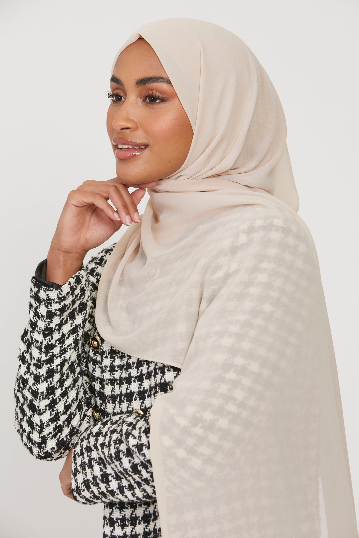Premium Georgette Chiffon Hijab - Nude