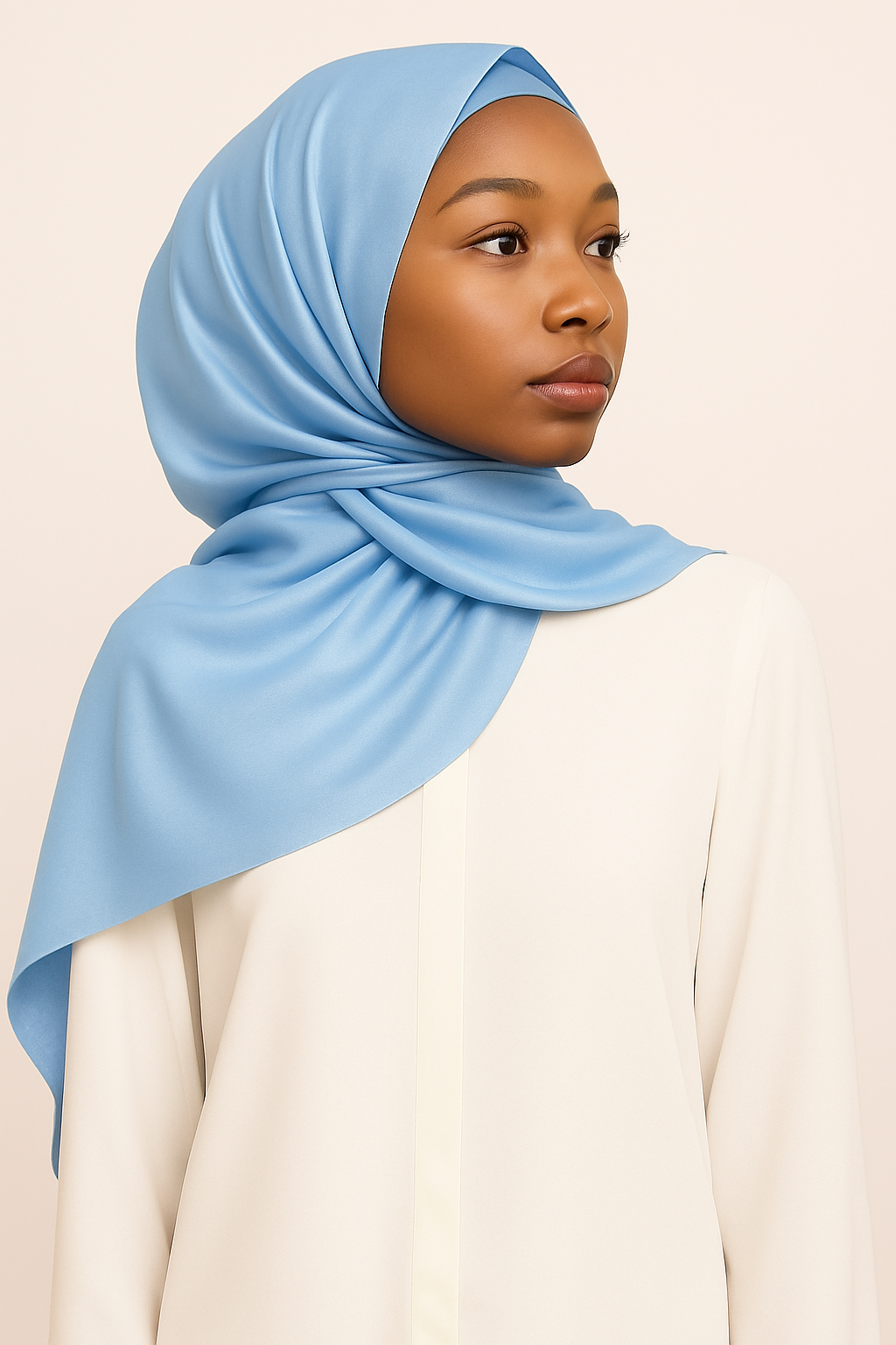 Plain Satin Silk - Ice Blue