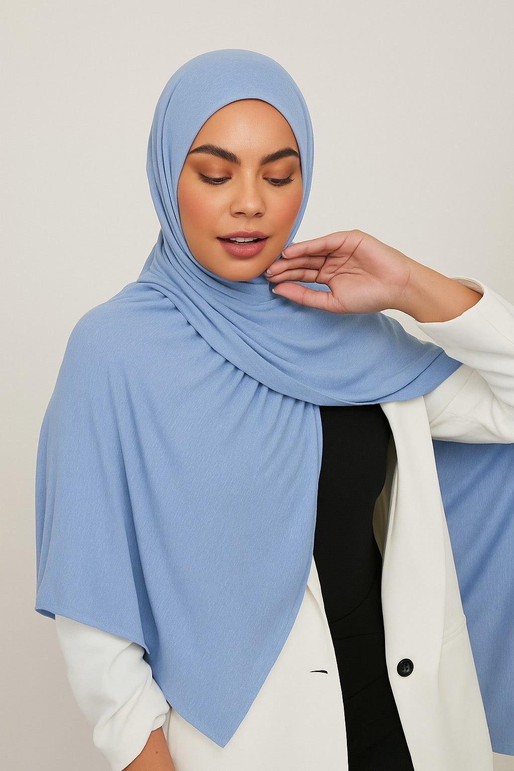 Ice Blue Jersey Hijab