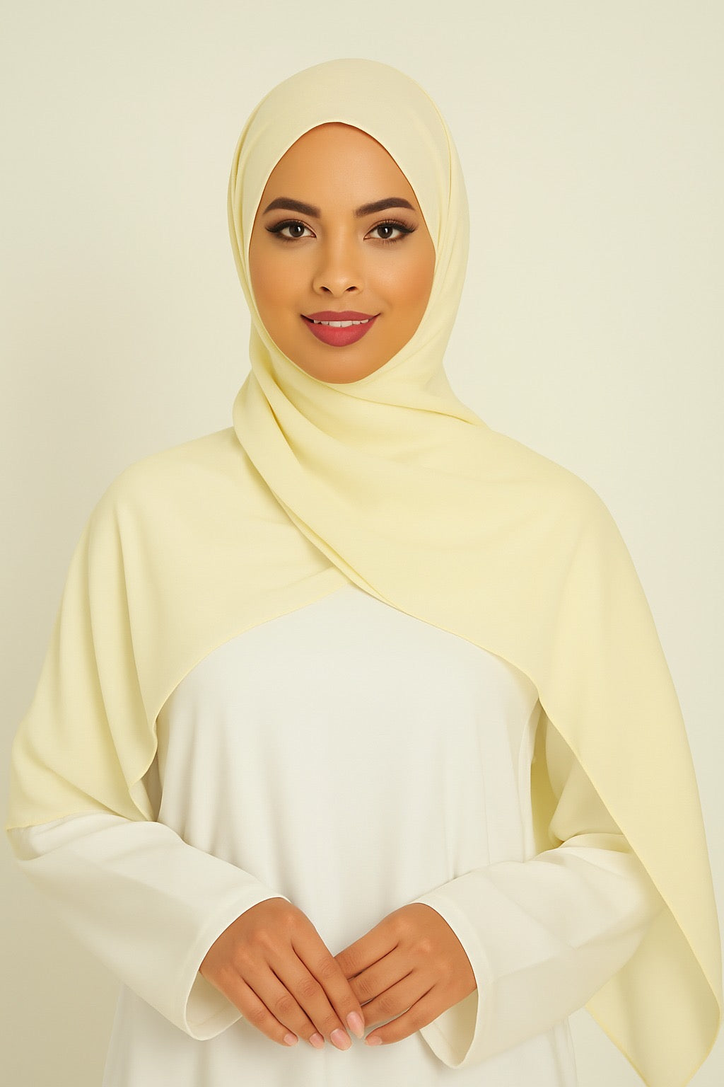 Premium Georgette Chiffon - Cream white - 100