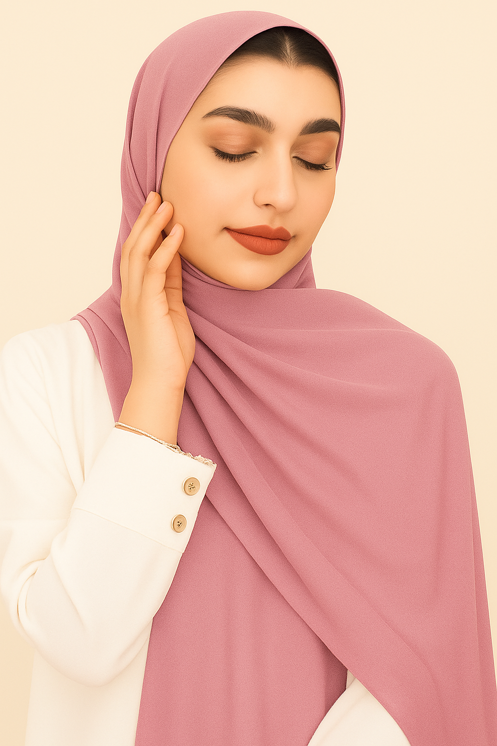 Plain Satin Silk - Tea Pink