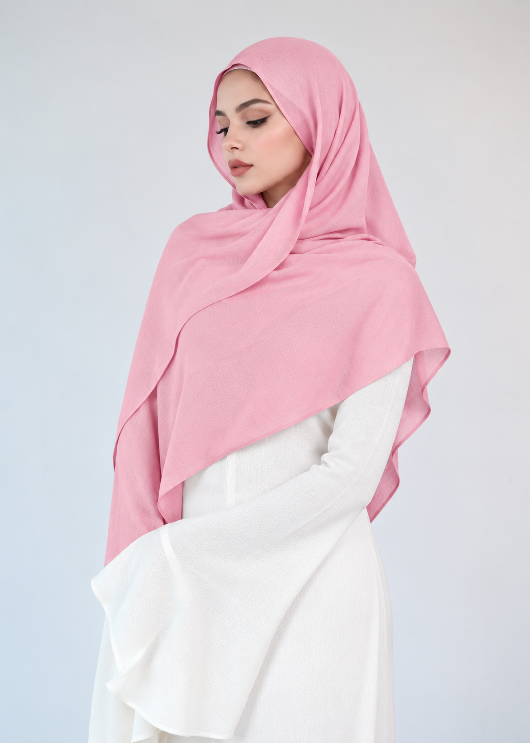 PREMIUM MODAL HIJAB (SINGLE STITCH) - SOFT BLUSH PINK