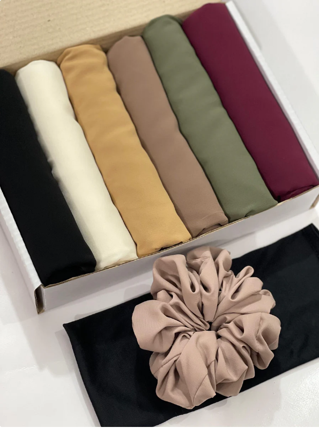 Premium Georgette Hijab Box – Bold Obsessions (6-Piece Set)