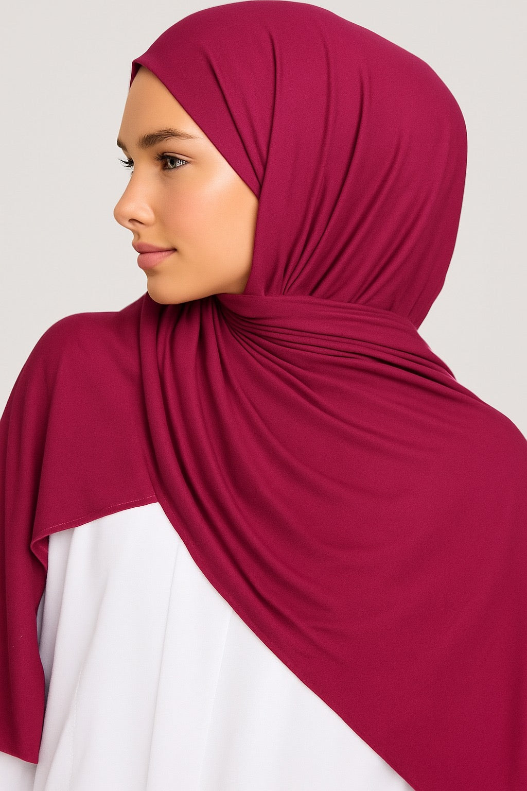 Rasberry Jersey Hijab