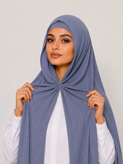 UJ™ Luxury Instant Crinkle Chiffon Hijab By UJ - PAK - 66 x 30 Inches