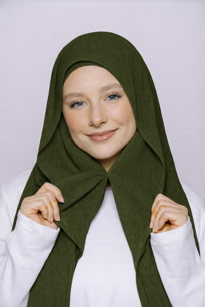 Luxury Instant Crinkle Chiffon Hijab By UJ - PAK - 66 x 30 Inches