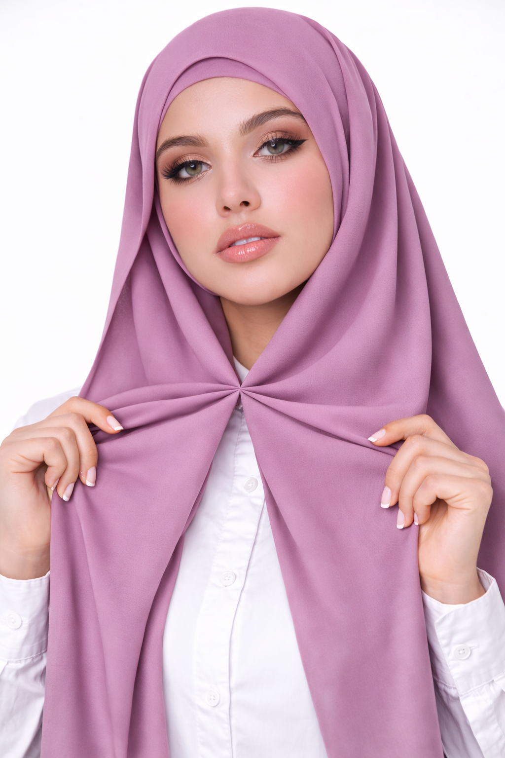 Magnetic Instant Turkish Georgette Hijab by UJ - PAK -  66 x 28 (Inches)
