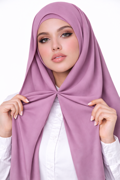 Magnetic Instant Turkish Georgette Hijab by UJ - PAK -  66 x 28 (Inches)