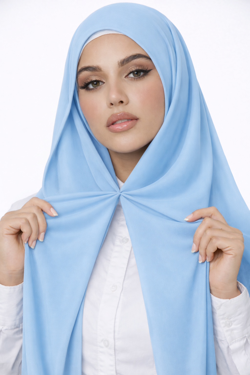 Magnetic Instant Turkish Georgette Hijab by UJ - PAK -  66 x 28 (Inches)