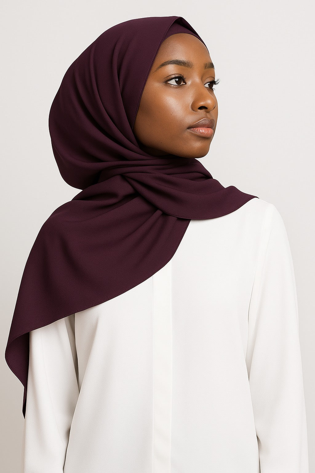 Plain Satin Silk - Dark Plum