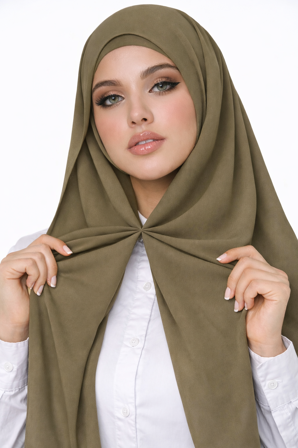 Magnetic Instant Turkish Georgette Hijab by UJ - PAK -  66 x 28 (Inches)