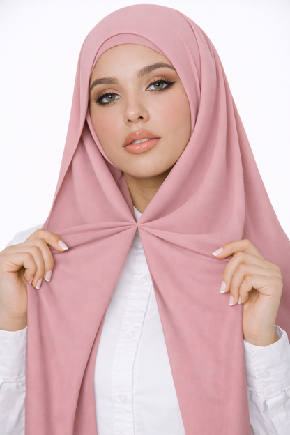 Magnetic Instant Turkish Georgette Hijab by UJ - PAK -  66 x 28 (Inches)
