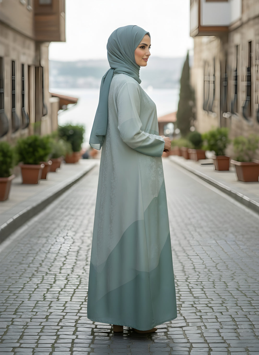 Sage Wave Abaya