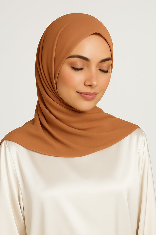 Premium Georgette - Caramel Brown - 113