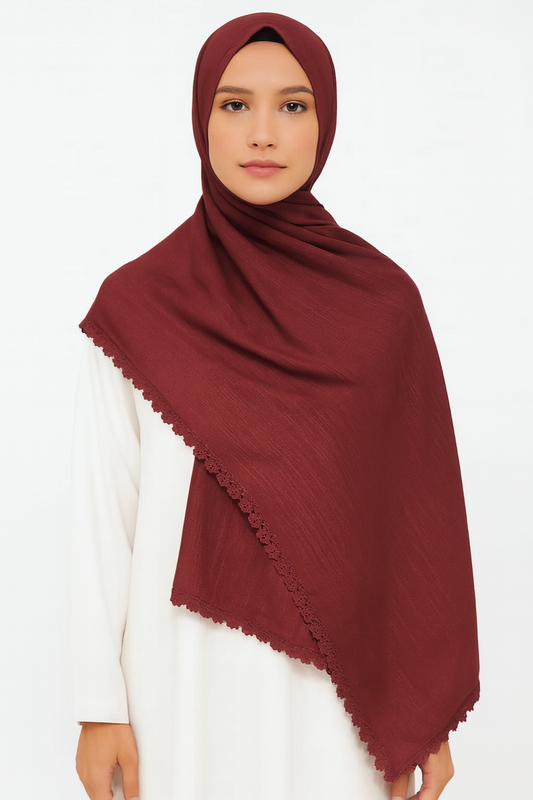 Turkish Lawn Lace - Burgundy