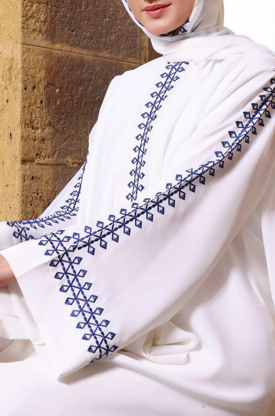 Azure Stitch Abaya