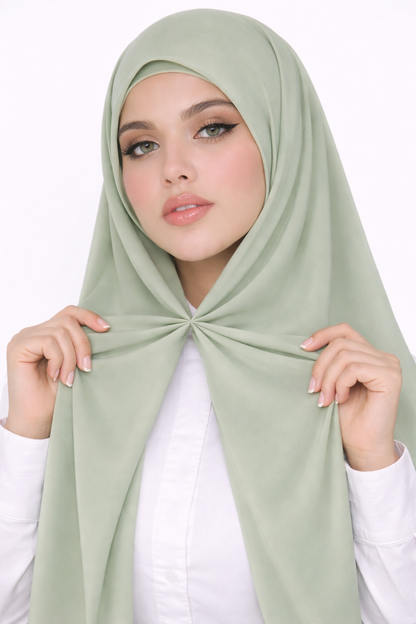Magnetic Instant Turkish Georgette Hijab by UJ - PAK -  66 x 28 (Inches)