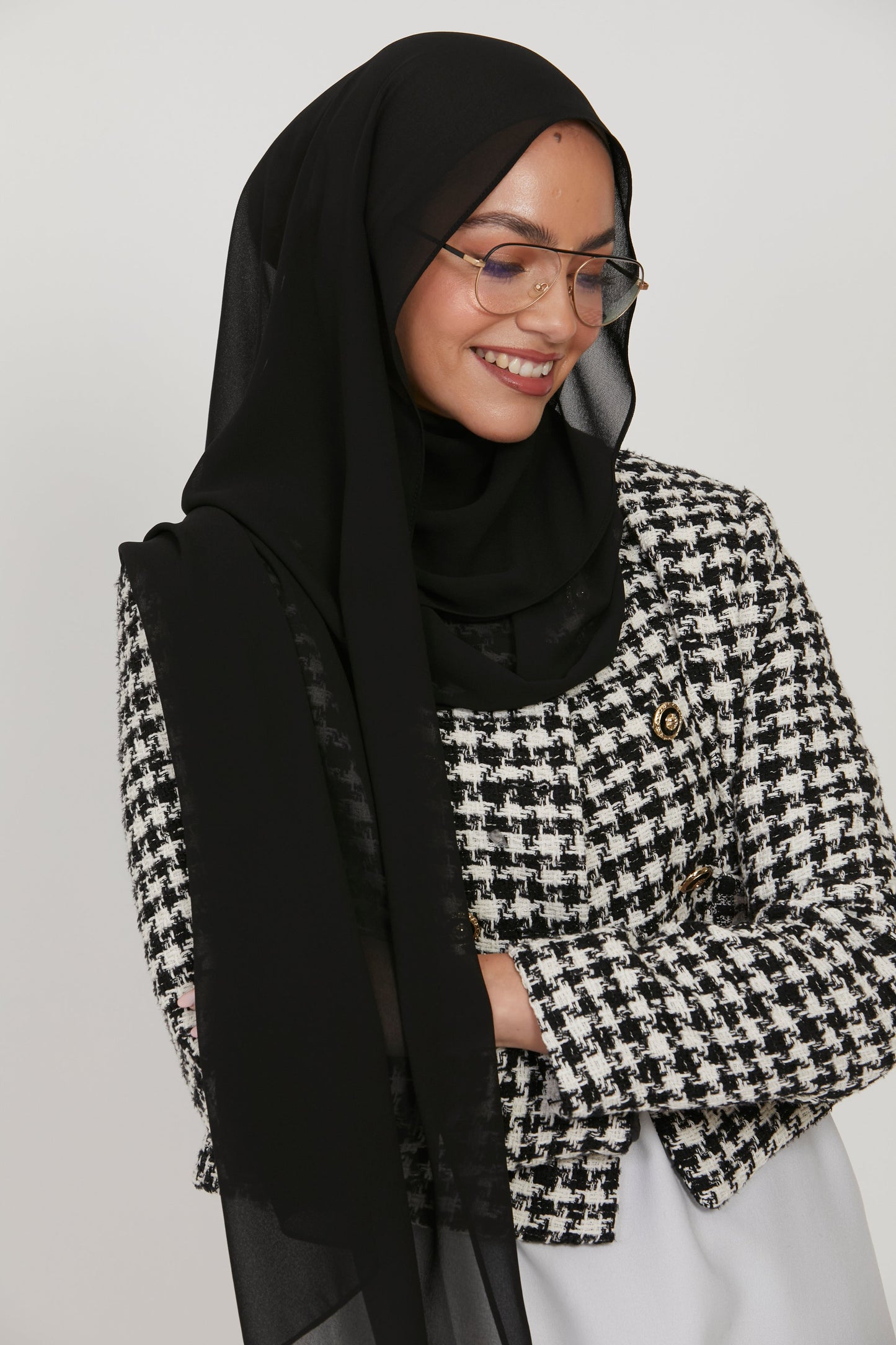 Premium Georgette Chiffon Hijab -  Black - 3