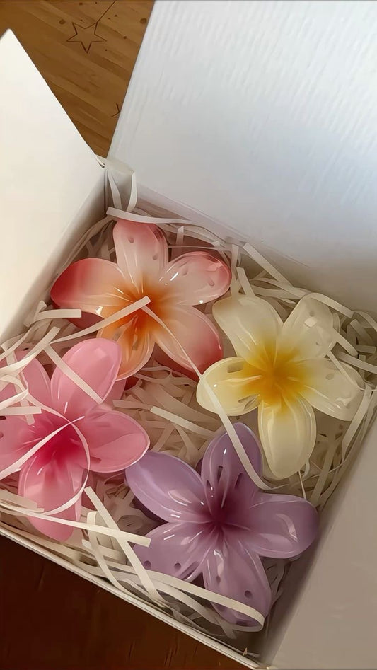 Pack of 4 Tropical Flower Hair Clips