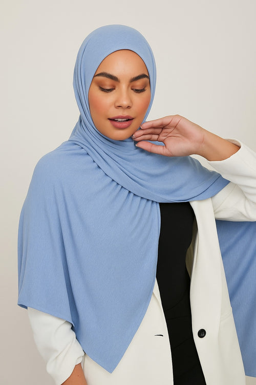 Ice Blue Jersey Hijab