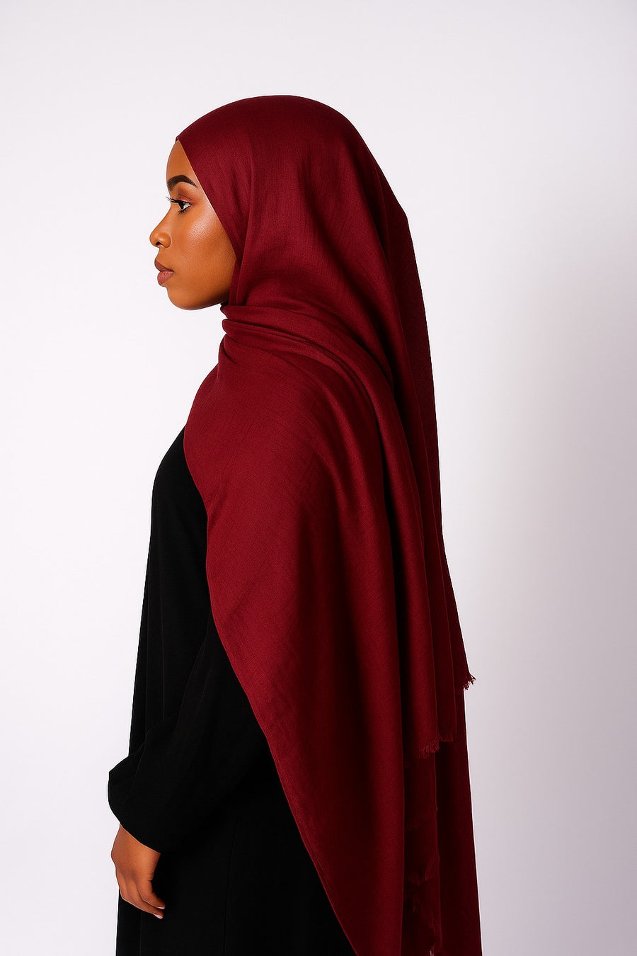 UJ™ Dark Red Modal Hijab | Buy Hijab Online Pakistan | UmmeJannah