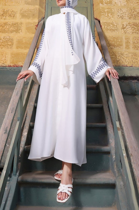 Azure Stitch Abaya