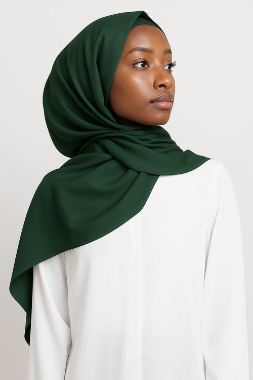 Plain Satin Silk - Dark Green
