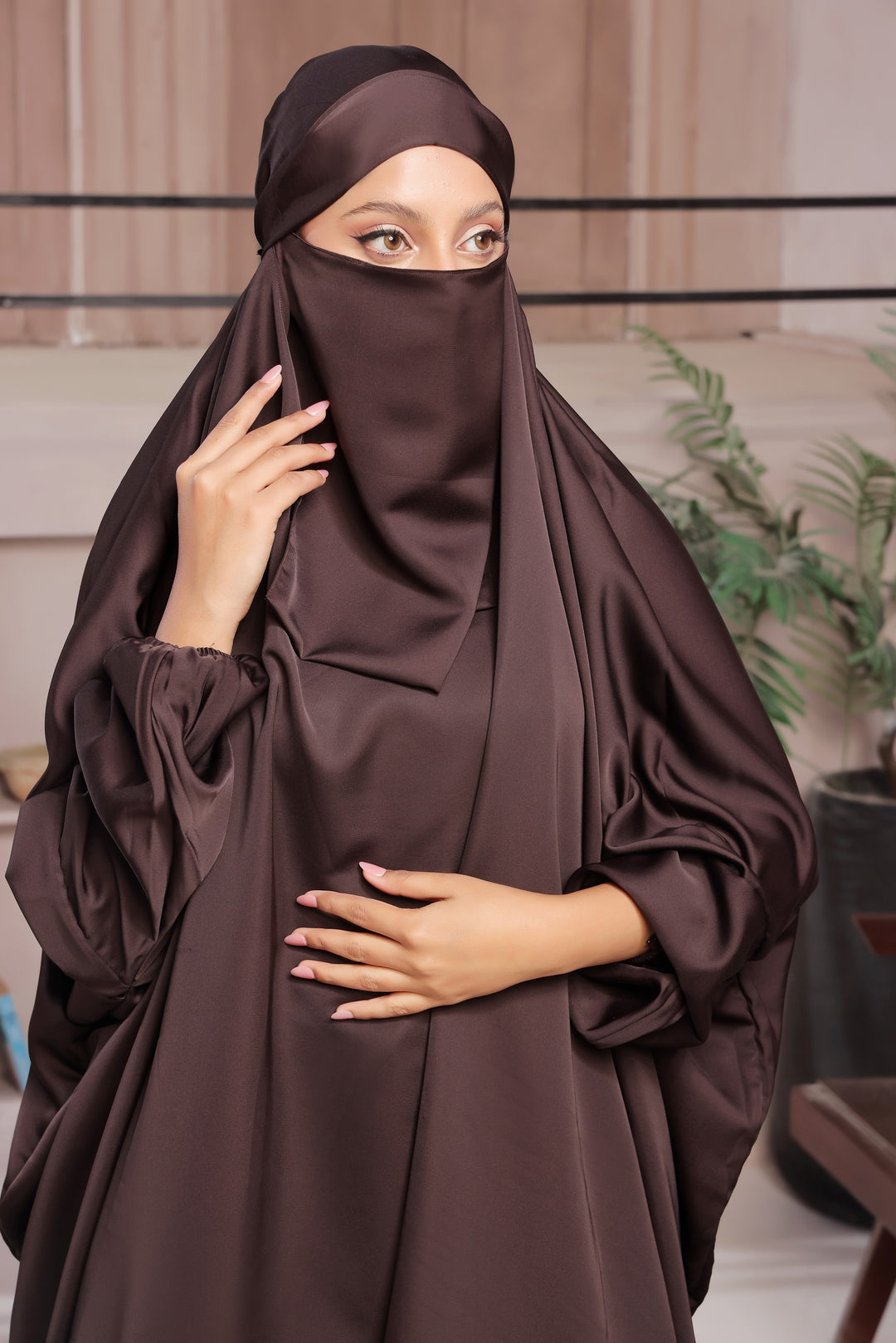 Dark brown Jilbab