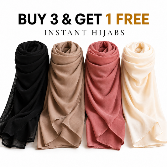 Instant Magnetic Hijab Bundle of 4. Buy 3 Get 1 Free
