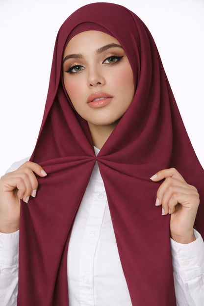 Magnetic Instant Turkish Georgette Hijab by UJ - PAK -  66 x 28 (Inches)