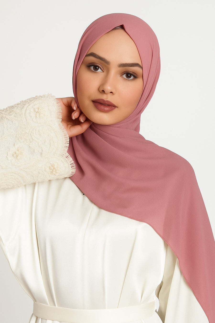 UJ™ Dusty Rose Mauve Georgette Hijab | Buy Hijab Online Pakistan | UmmeJannah