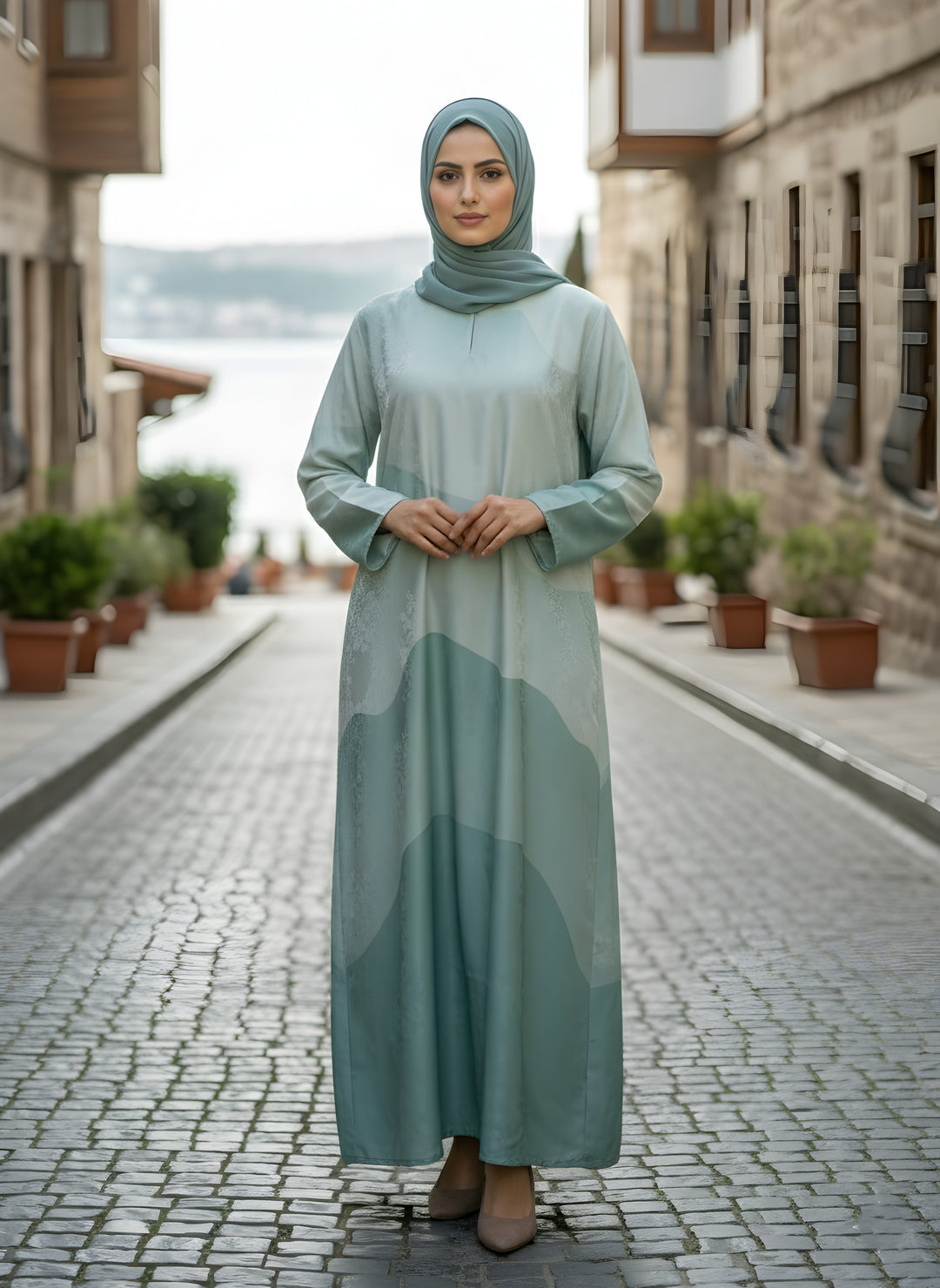 Sage Wave Abaya