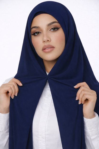 Magnetic Instant Turkish Georgette Hijab by UJ - PAK -  66 x 28 (Inches)