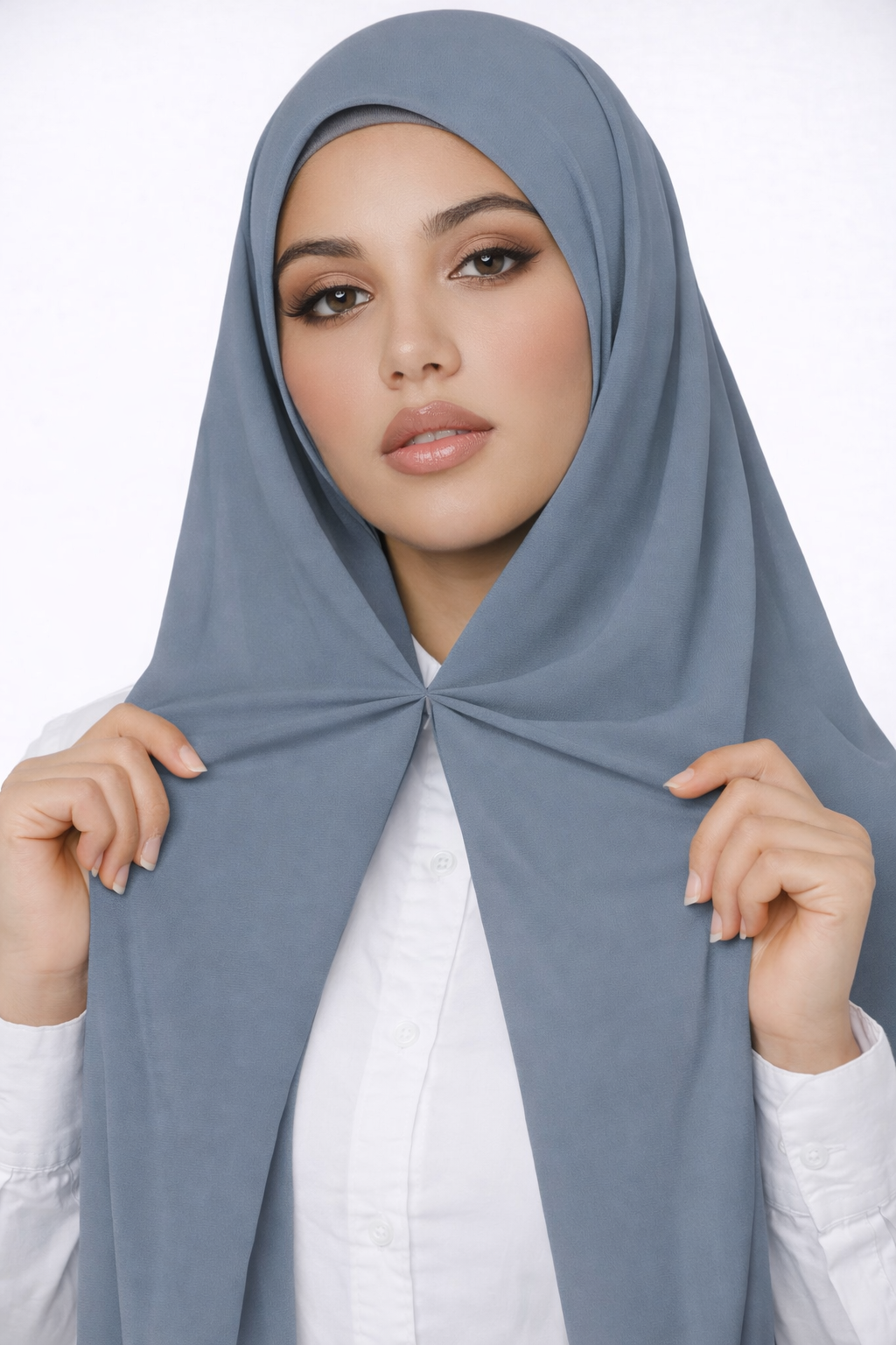 Magnetic Instant Turkish Georgette Hijab by UJ - PAK -  66 x 28 (Inches)