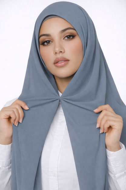 Magnetic Instant Turkish Georgette Hijab by UJ - PAK -  66 x 28 (Inches)