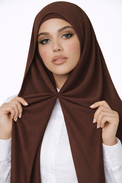 Magnetic Instant Turkish Georgette Hijab by UJ - PAK -  66 x 28 (Inches)