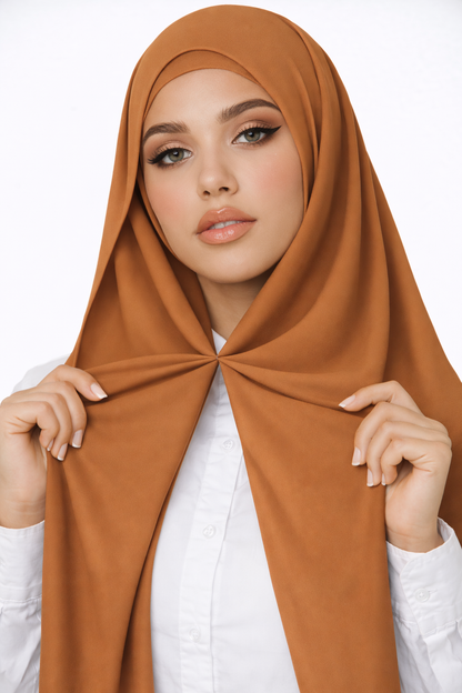 Magnetic Instant Turkish Georgette Hijab by UJ - PAK -  66 x 28 (Inches)