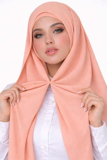 Magnetic Instant Turkish Georgette Hijab by UJ - PAK -  66 x 28 (Inches)