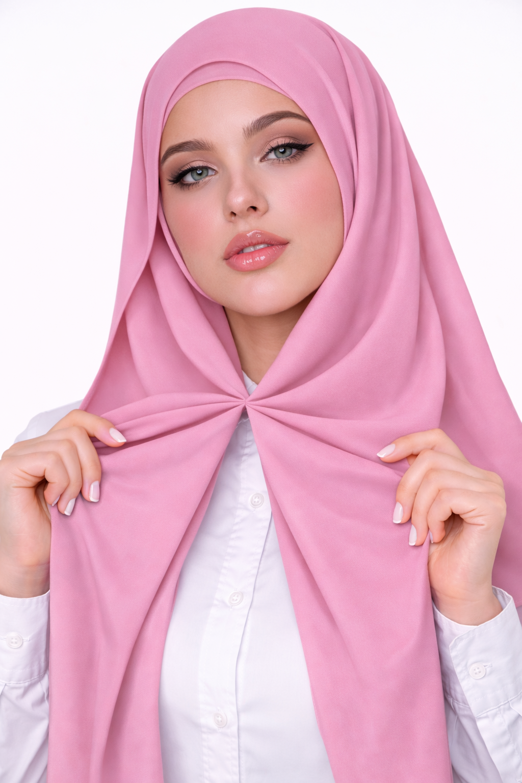 Magnetic Instant Turkish Georgette Hijab by UJ - PAK -  66 x 28 (Inches)