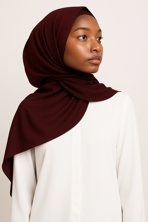 Plain Satin Silk - Burgundy