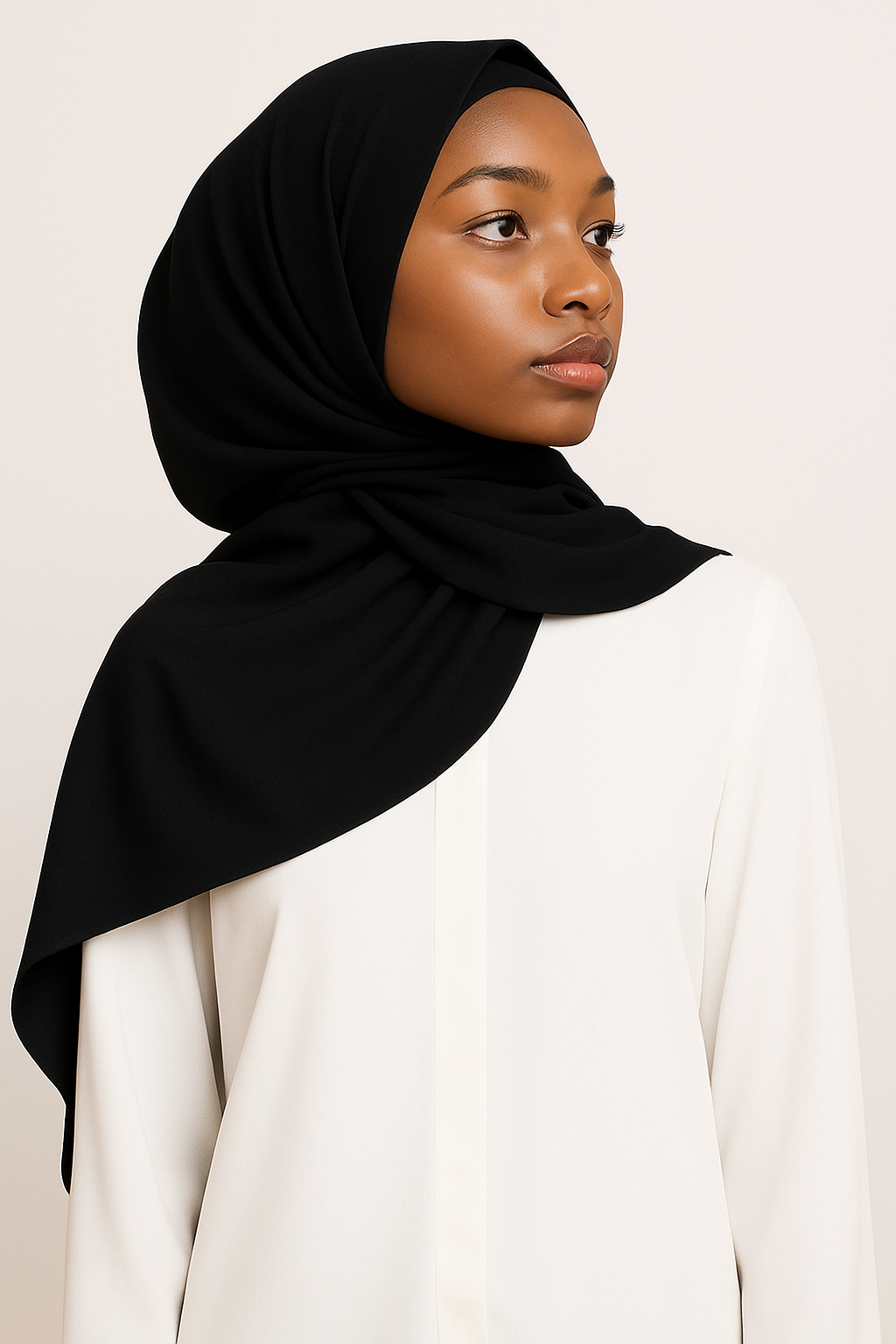 Plain Satin Silk - Black