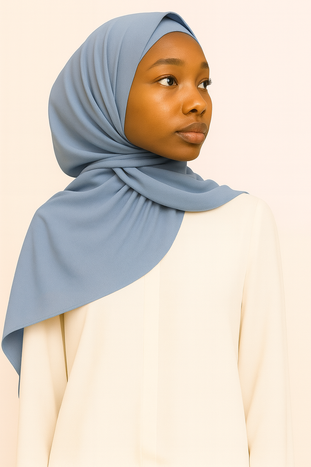 Plain Satin Silk - Muted Blue