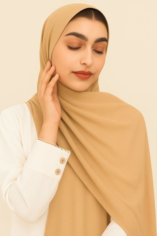 Plain Satin Silk - Camel