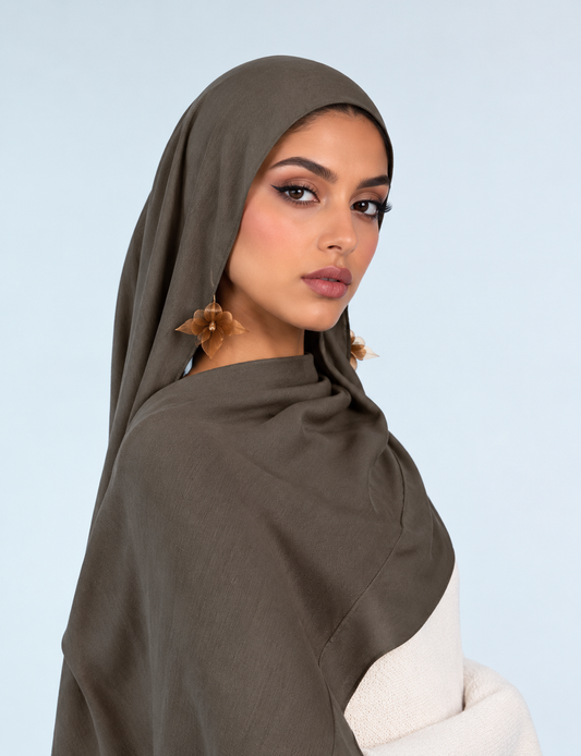 PREMIUM MODAL HIJAB (SINGLE STITCH) - TAUPE