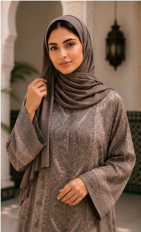 Taupefarbene Abaya