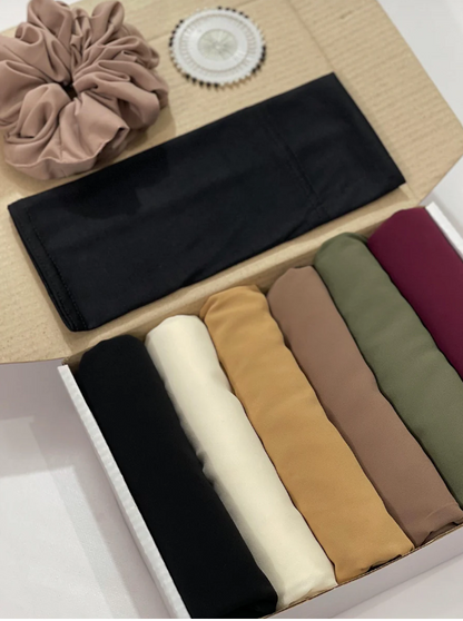 Premium Georgette Hijab Box – Bold Obsessions (6-Piece Set)