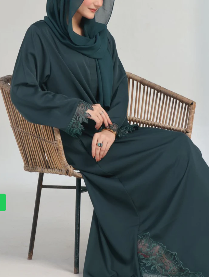 UJ™ Emerald Lace Abaya | UmmeJannah