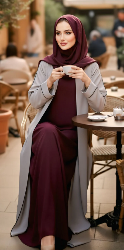 Plum Flow Abaya